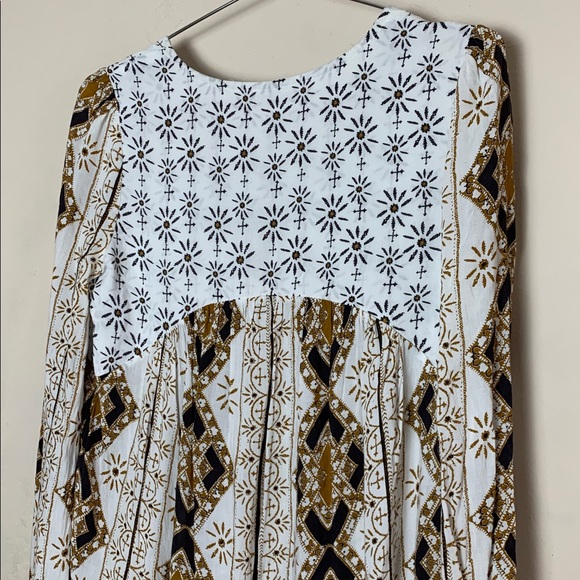 Free People 60's Down by the Bay Tunic Ivory Combo Size XS - Picture 8 of 8